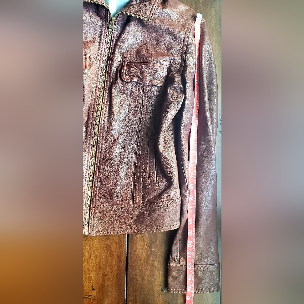 Beautiful deep brown Lucky Brand leather jacket S - Picture 6 of 8